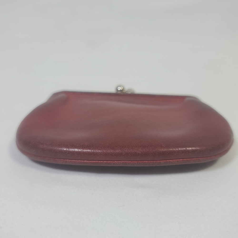 RARE Vintage Coach Kisslock Coin Change Purse Wallet Red Leather No. 7155 - Picture 2 of 10